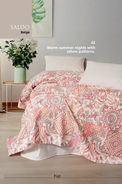 lissehome طقم سرير فردي من سالدو بيج – 100% قطن، مع ملاءات مرنة