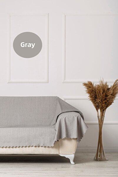 VELERDE HOME Gray King Size Double Sided Sofa Bed Seat Cover Shawl that Covers Arms