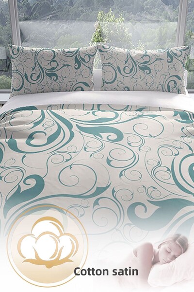 PerlaSera Σετ Παπλωματοθήκη Twigs 3d Cotton Satin Διπλό