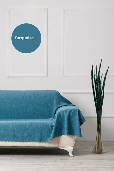 VELERDE HOME Turquoise King Size Covering on Your Arms Double-sided Sofa Bed Sofa Cover Shawl