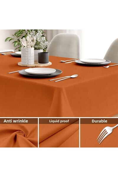 Evim Canvas Orange Liquid Proof Stain Resistant Table Cloth