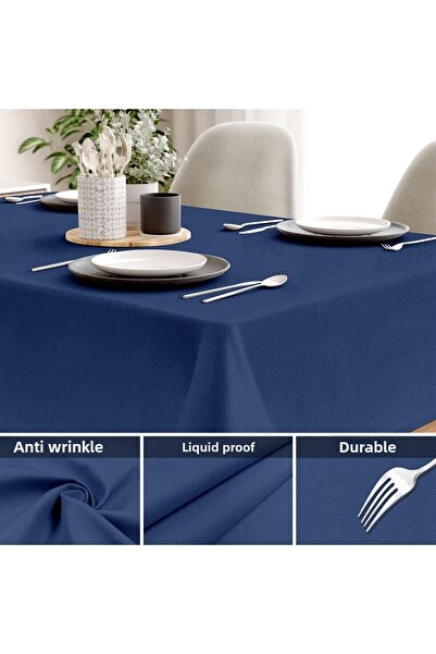 Evim Canvas Dark Saks Liquid Proof Stain Resistant Table Cloth