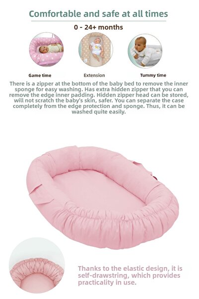 mordesign Babynest Orthopedic Baby Bed, Mother's Side Baby Bed, Ergonomic Design, Grand Series