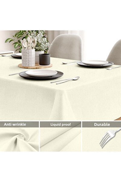 Evim Τραπεζομάντηλο από καμβά σε ανοιχτό λευκό υγρό αδιάβροχο