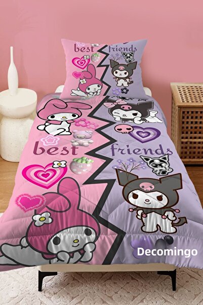 dekomingo Best Friends Kuromi My Melody Baby and Children's Room Kapiteon Yorgан