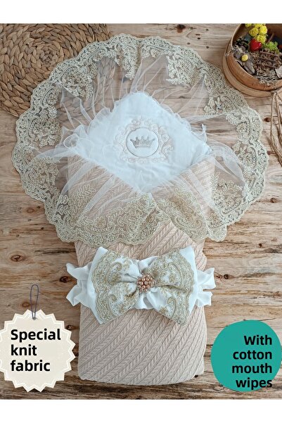 Tomuycuk Unisex Baby Blanket Swaddle Lacy Newborn Hospital Release Gift