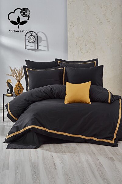 Nazik Home طقم غطاء لحاف مزدوج من الساتان القطني المضلع من كاريزما