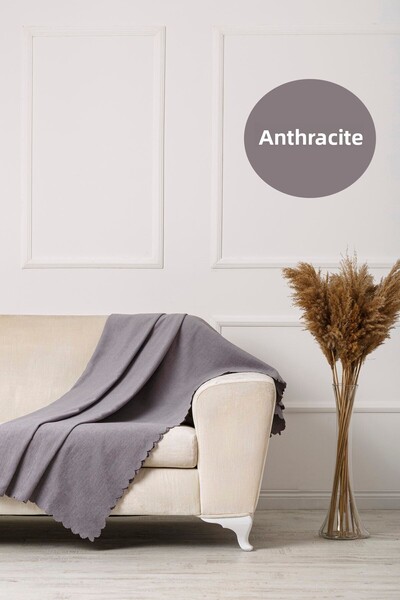 VELERDE HOME غطاء أريكة سرير مزدوج الجوانب من Velerde Anthracite Chenille