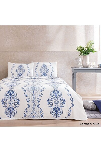 Taç 100% Cotton Double Pique Set Carmen Blue - Classic and Stylish Patterned Pique
