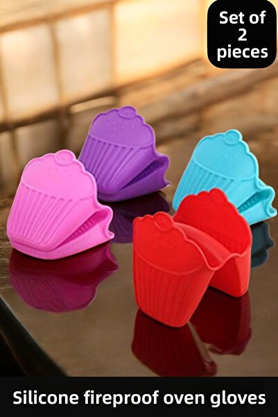 CocoVia (2 Pcs) Heat Resistant Silicone Fireproof Non-Stick Non-Slip Oven Glo...