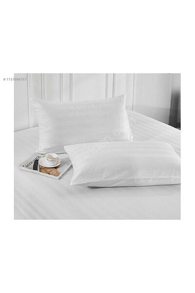 GİNETEKS Cotton Satin White Striped Single Elastic Bed Sheet - 100x200 Padded HOtel Type
