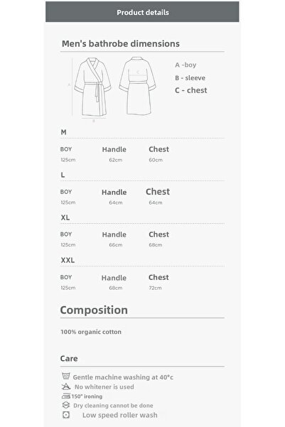 Ecocotton Πράσινο ανδρικό μπουρνούζι - 100% οργανικό βαμβάκι κεντημένο