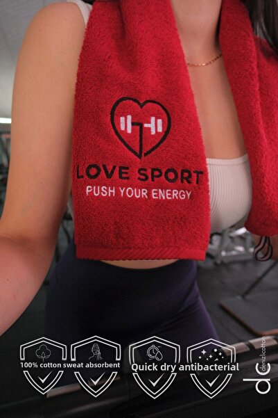 denizlicotton Prosop brodat din bumbac pentru atlet - Antibacterian și absorb...