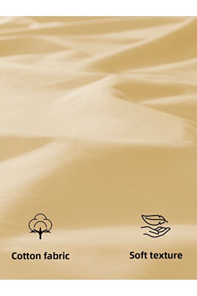 FAVORİST طقم ملاءة مطاطية باللون الأصفر - 180x200، 2 كيس وسادة إنكلوس