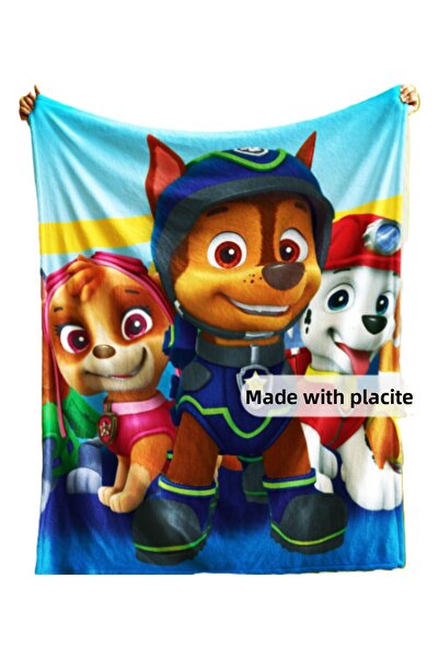 Elmas Dizayn سرير أريكة تلفزيون للأطفال من Paw Patrol - بطانية مقاومة للبقع