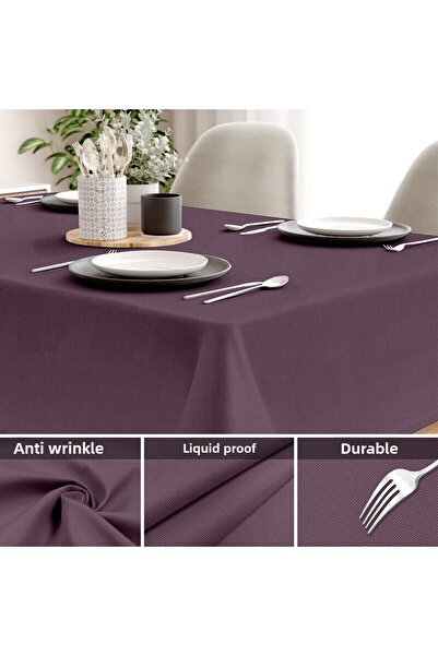 Evim Canvas Purple Liquid Proof Stain Resistant Table Cloth
