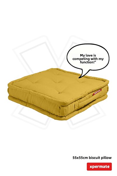 XPERMATE Pernă pentru biscuiți Fagure de miere Pernă pentru paletă Pernă franceză Pernă pentru bancă și grădină 55x55x14 cm Galben