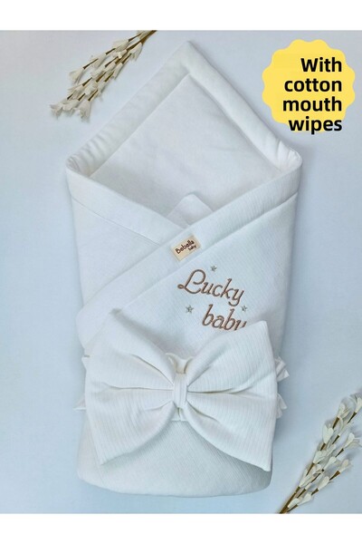 Bebella Ecru Baby Blanket Seasonal Hospital Outlet Newborn Swaddle Gift 100% Cotton Play Mat