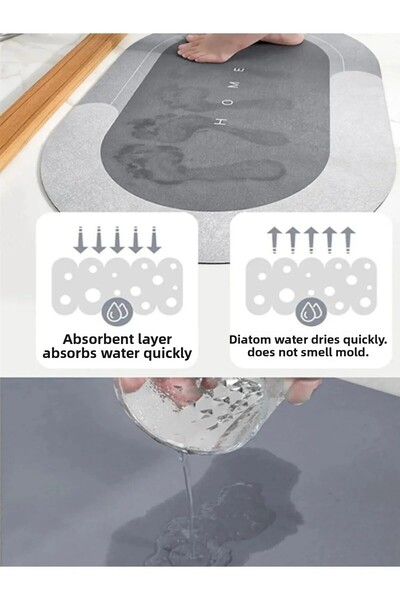 SİHİRLİ AYAKLAR Waterproof Non-Slip Bath Mat Bathroom Carpet Water Absorbent Non-Slip Mat 40X60