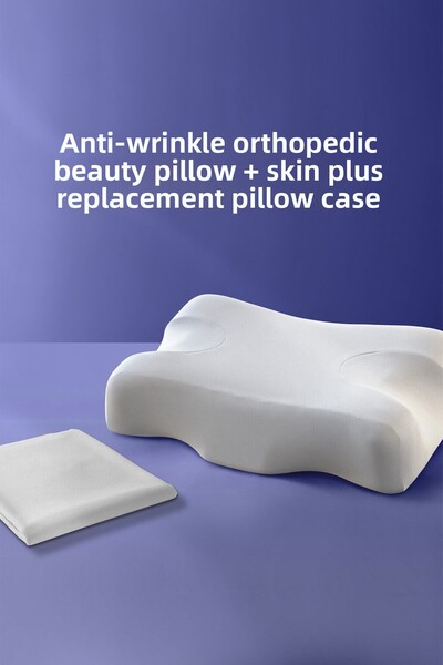 Beauty Pillow Anti-Wrinkle Orthopedic Beauty Pillow + Skinplus Spare Pillow Case