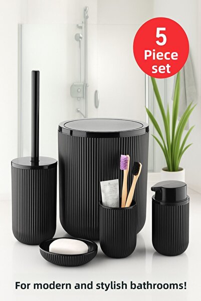 Open Home Concept طقم حمام أسود 5 قطع