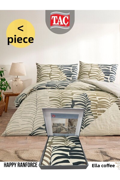 Taç ELLA BROWN Set de lenjerie de pat dublu Ranforce 200x220 cm