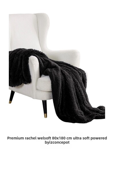 İzgi Concept Rachel Wellsoft Premium Night Blanket - Black, 80X180 Cm, Ultra ...