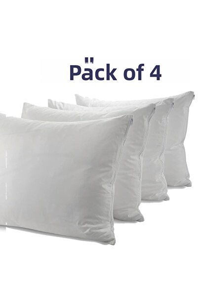 INFINITY Προστατευτικό μαξιλαριού μικροϊνών με φερμουάρ 4 τεμαχίων |   Στρώματα με προστασία υγρών |   4 Εποχές |   Αντιαλλεργικό