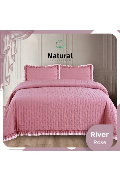 Naturel Collection Cotton Ruffled Single Cover Set - Padded