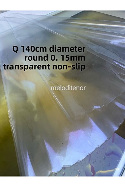 polset مفرش طاولة مستدير من مادة PVC الشفافة الرقيقة مقاس 0.15 مم واقي طاولة ...