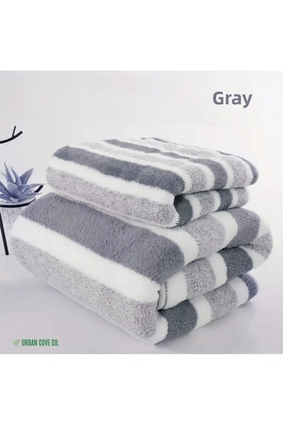 UrbanCove Co Ultra-Soft, Skin-Friendly, Fast-Drying, Super-Absorbent, Set of 2 Bath Towels and Face Towels