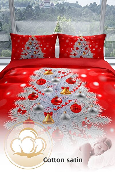 Cattleya NY Pine 3D Cotton Satin Double Duvet Cover Set