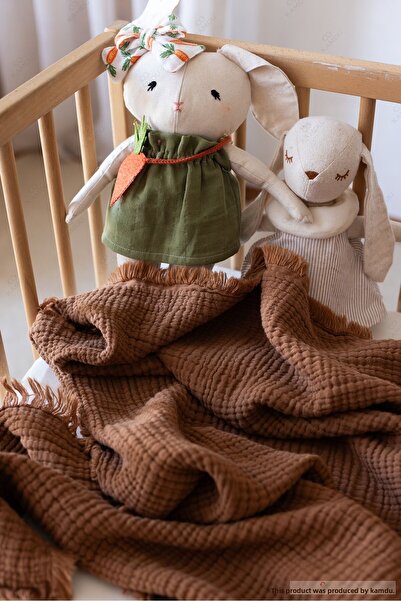 Chicvente 100x100cm 4 layer %100 muslin baby blanket, cotton baby cover, multi-purpose muslin cover