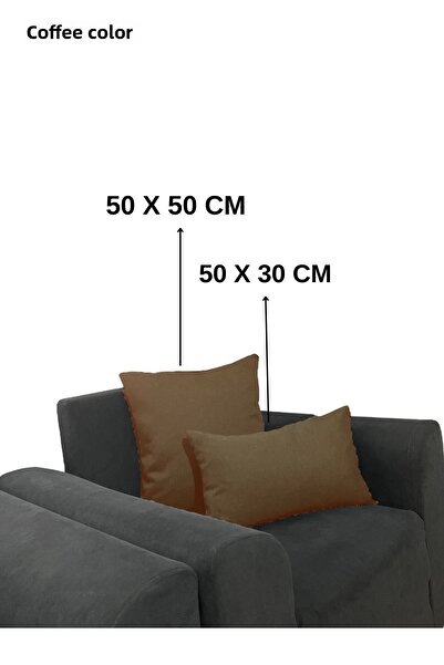 MebelPort Curtain Калъфка за възглавница с цип и имитация на лен - 2 части 50x50 30x50 см