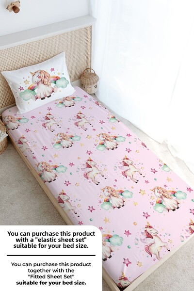 Tuğba Kuğu Baby Series - Single Rainbow Unicorn Duvet Cover Set (160X220)
