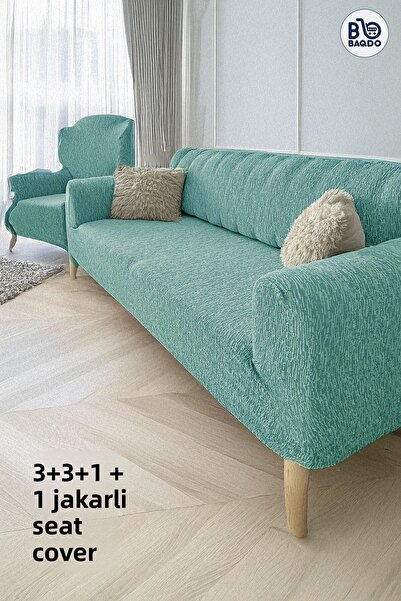 BAQDO Scaun Jacquard Stick, model simplu 3 3 1 1 elastic, canapea, husă canap...