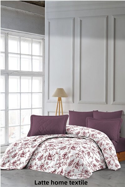 LATTE TEKSTİL Single Quilted Patterned Bedspread - Multi-Purpose, Flat White, 155X230 cm