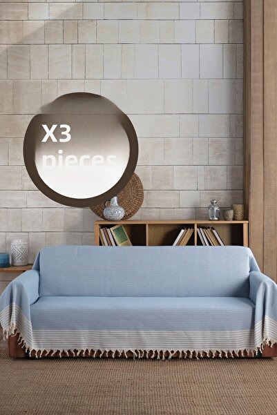 Lux Touch B.blue 3 bucăți cu brațe supradimensionate 180 X 300 cm fotoliu canapea divan husă canapea pat