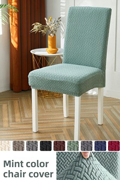 HANİDAN غطاء كرسي بنمط الطوب بلون النعناع - قطعة واحدة مرنة وليكرا