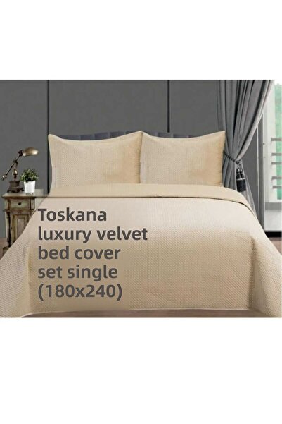 HMZ Textile Dowery Casual Toscan Luxury Velvet Single Bed Cover Set