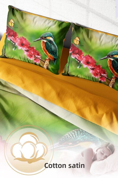 PerlaSera Double Duvet Cover Set Dense Weave Cotton Satin 3D Special Design Spring Day