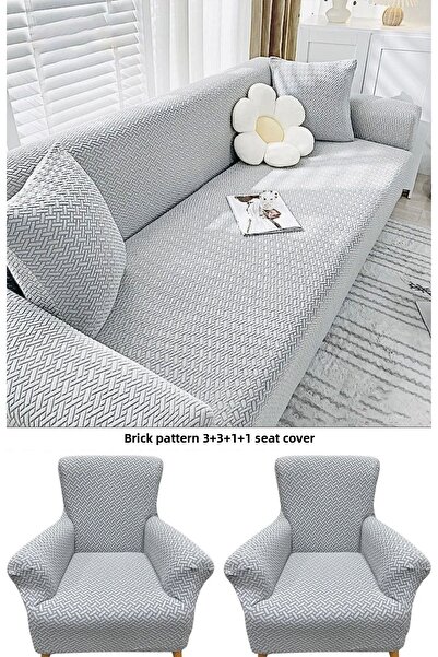 upmall Model cărămidă jacquard 3311 Husă pentru scaun Canapea extensibilă Hus...