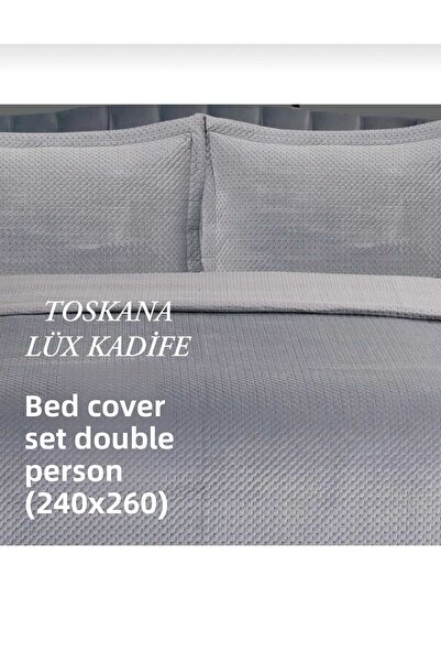 HMZ Textile Dowery Casual Toscan Luxury Velvet Double Bed Cover Set