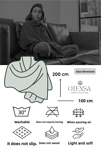 OTEXSA Ecru Muslin Sofa Shawl / Tv Blanket (100 X 200 cm)