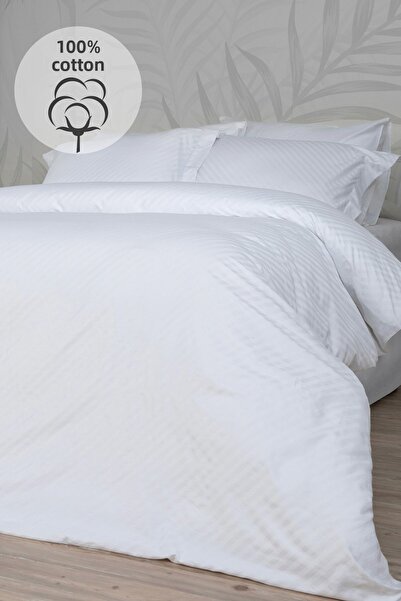 İşbir Yatak Milano Shine White (240 Tc) King Size Cotton Satin Bedding Set