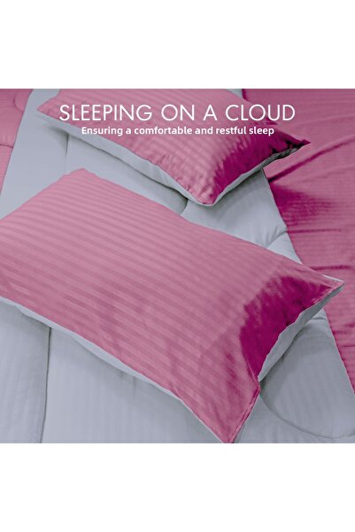 Hotel Linen Klub Stripe Reversible  Comforter Set- Ultra Soft  Microfiber Fabric, Soft Siliconized Fiber Filling