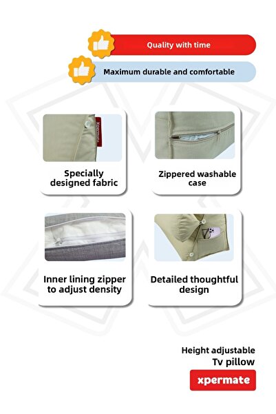 XPERMATE Tv Pillow with Neck and Back Support Light Beige Can Be Used for Disease