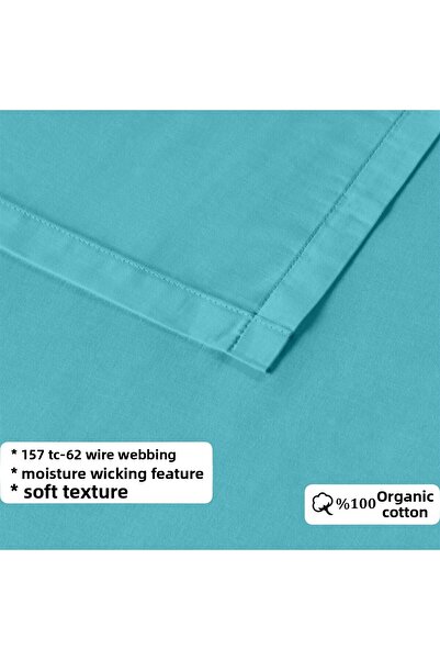 Evim 100% Cotton Akfil Flat Sheet Set - 160X240 cm Turquoise Single