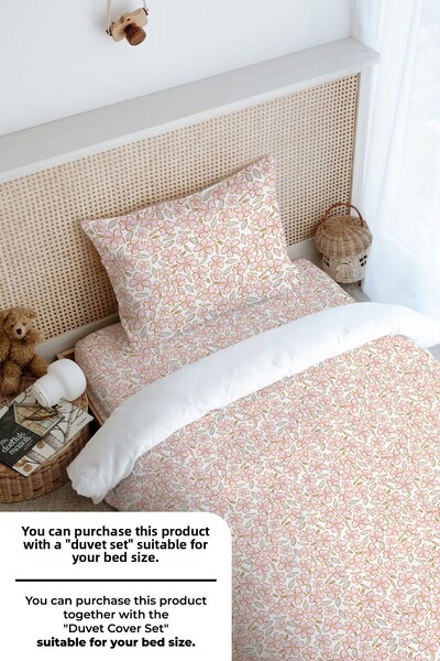 Tuğba Kuğu Single Fitted Sheet Set - Iconic Series - Pink Flowers