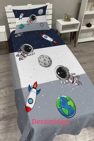 dekomingo Striped Space Baby and Kids Base Pique Set